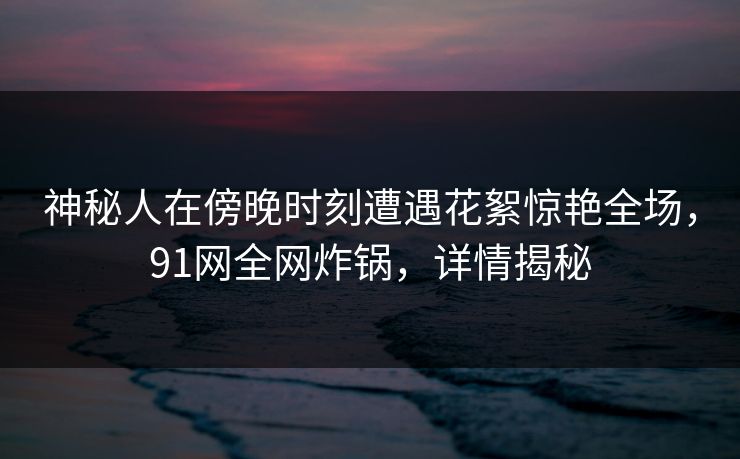 神秘人在傍晚时刻遭遇花絮惊艳全场，91网全网炸锅，详情揭秘