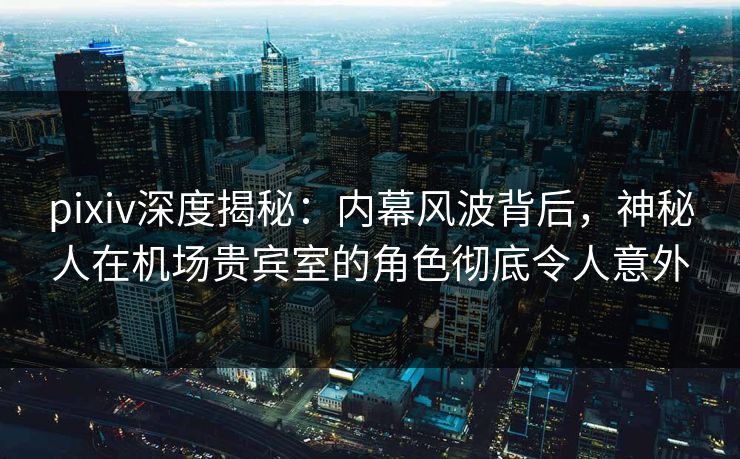 pixiv深度揭秘：内幕风波背后，神秘人在机场贵宾室的角色彻底令人意外