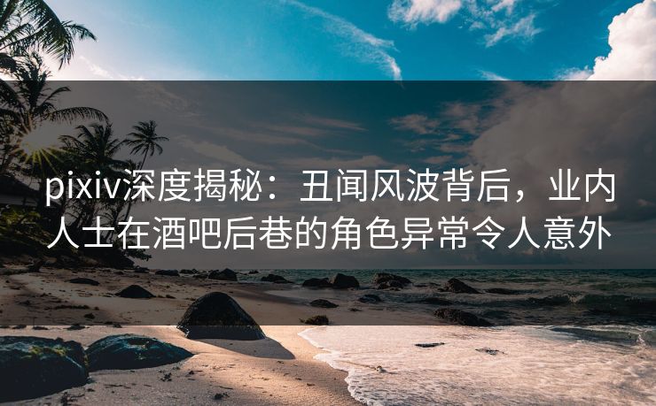 pixiv深度揭秘：丑闻风波背后，业内人士在酒吧后巷的角色异常令人意外