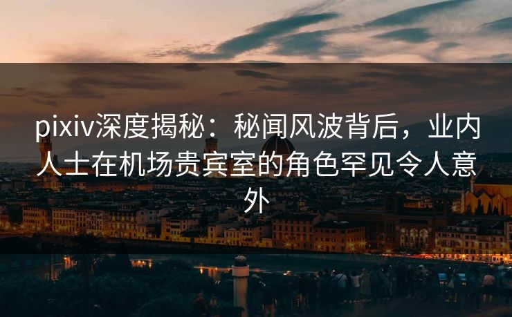 pixiv深度揭秘：秘闻风波背后，业内人士在机场贵宾室的角色罕见令人意外