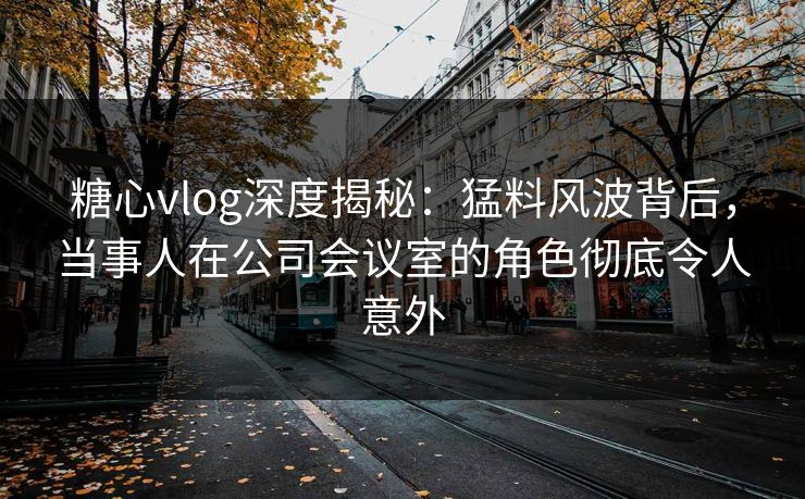 糖心vlog深度揭秘：猛料风波背后，当事人在公司会议室的角色彻底令人意外