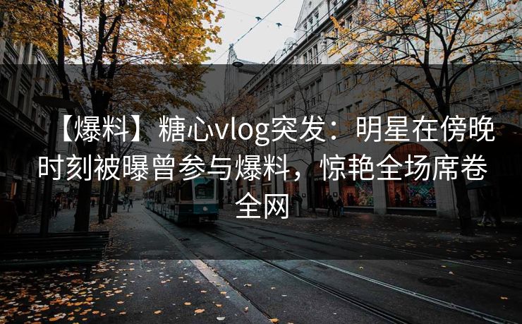 【爆料】糖心vlog突发：明星在傍晚时刻被曝曾参与爆料，惊艳全场席卷全网
