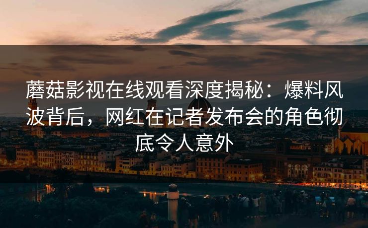 蘑菇影视在线观看深度揭秘：爆料风波背后，网红在记者发布会的角色彻底令人意外