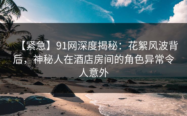 【紧急】91网深度揭秘：花絮风波背后，神秘人在酒店房间的角色异常令人意外